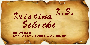 Kristina Sekicki vizit kartica